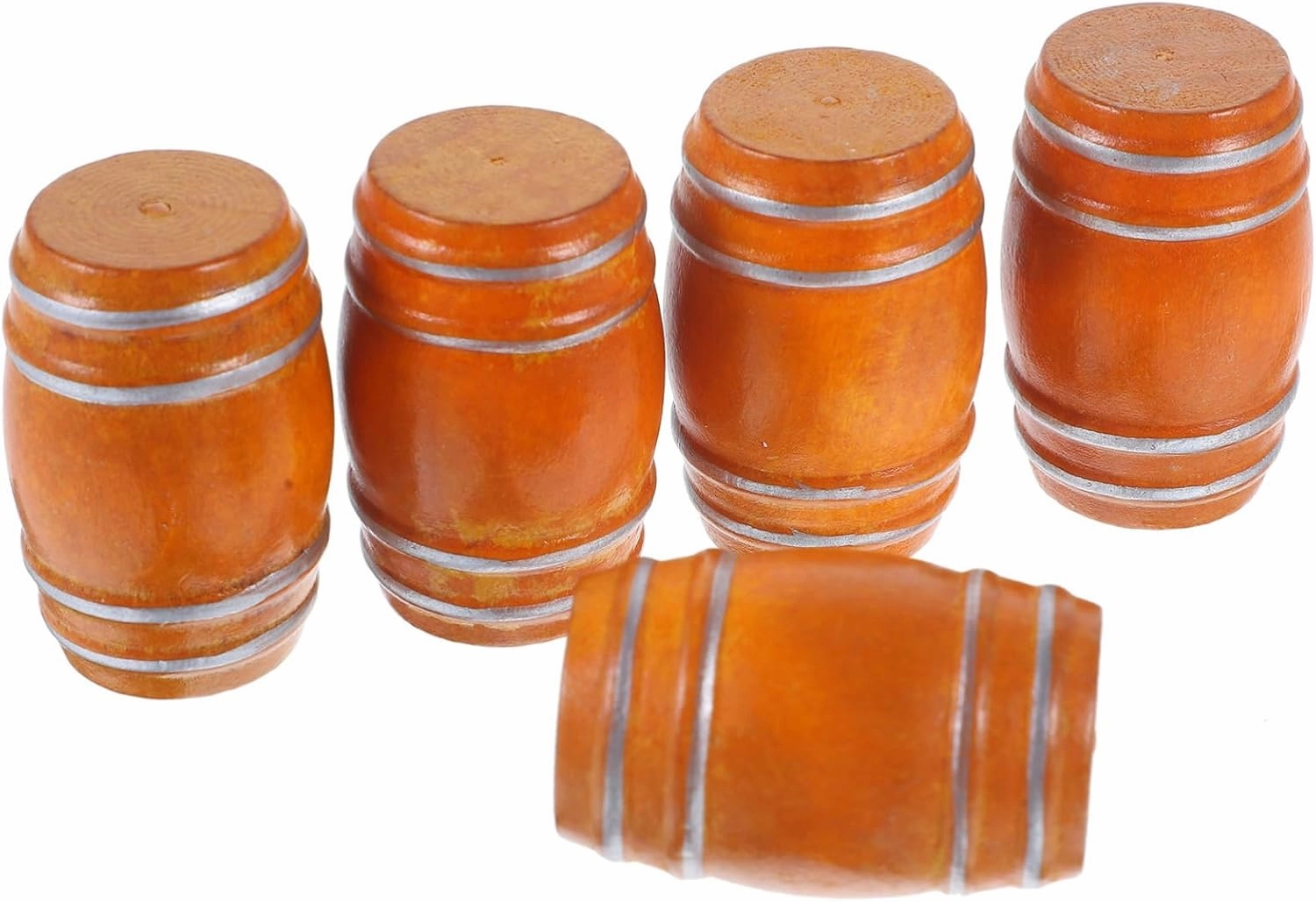 Hemoton Wooden Pickle Barrel,15 Pack Mini Wooden Beer Barrels Mini Barrel Containers Miniature Beer Barrels Dollhouse Bar Accessories for Miniatures, Scale Models, Mini Train Making