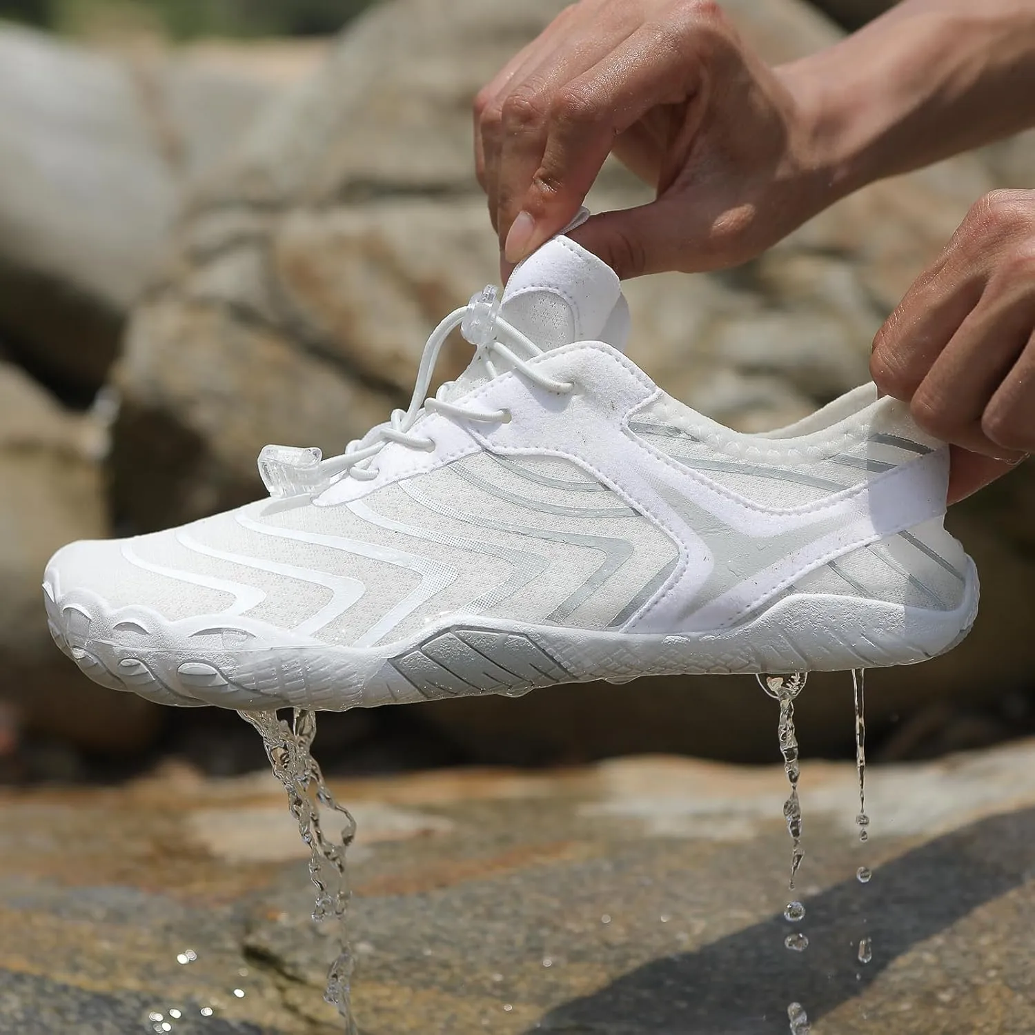 Hike Barefoot Water Shoes for Women Men, Barefoot Shoes with Wide Toe Box, Non-Slip & Quick Dry Breathable Aqua Socks for Beach Pool Aqua Swim Surf Hiking Walking Shoes