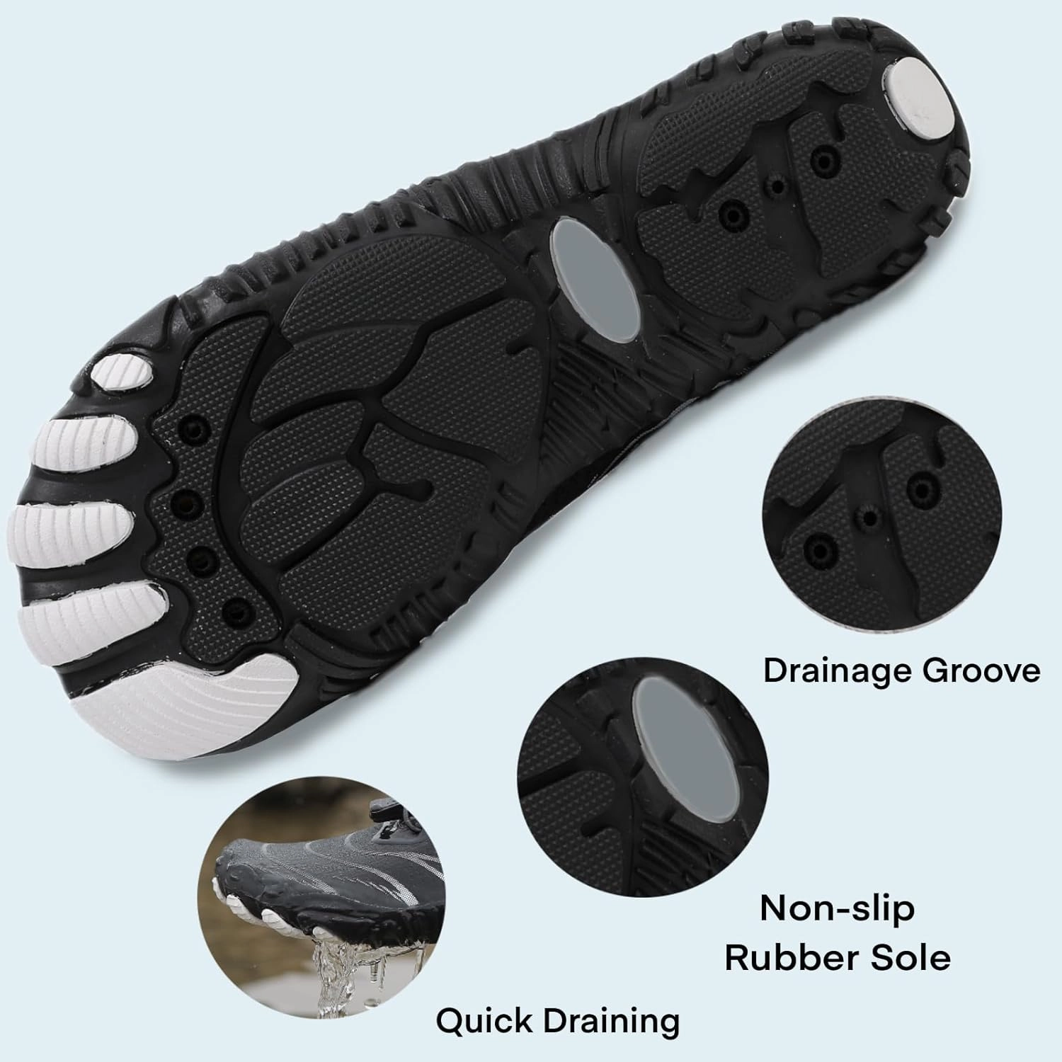 Hike Barefoot Water Shoes for Women Men, Barefoot Shoes with Wide Toe Box, Non-Slip & Quick Dry Breathable Aqua Socks for Beach Pool Aqua Swim Surf Hiking Walking Shoes