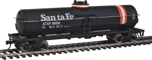 HO Scale Model Santa Fe Tank Car, Black/Orange/White