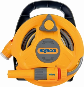 Hozelock - Micro Reel 10m : Ideal for patios, Balconies and Small Gardens, Compact and Practical Click & Go Design, a Lightweight Small bore Hose, 1 Hose Nozzle, Ready to use [2427 0000]