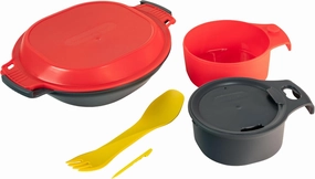humangear GoKit Deluxe: 7-Tool Lightweight Camping Mess Kit with Portable Insulated Cup, Camping Plate, Bowl, Utensil, and Toothpick - Ideal On-The-Go Camping Solution