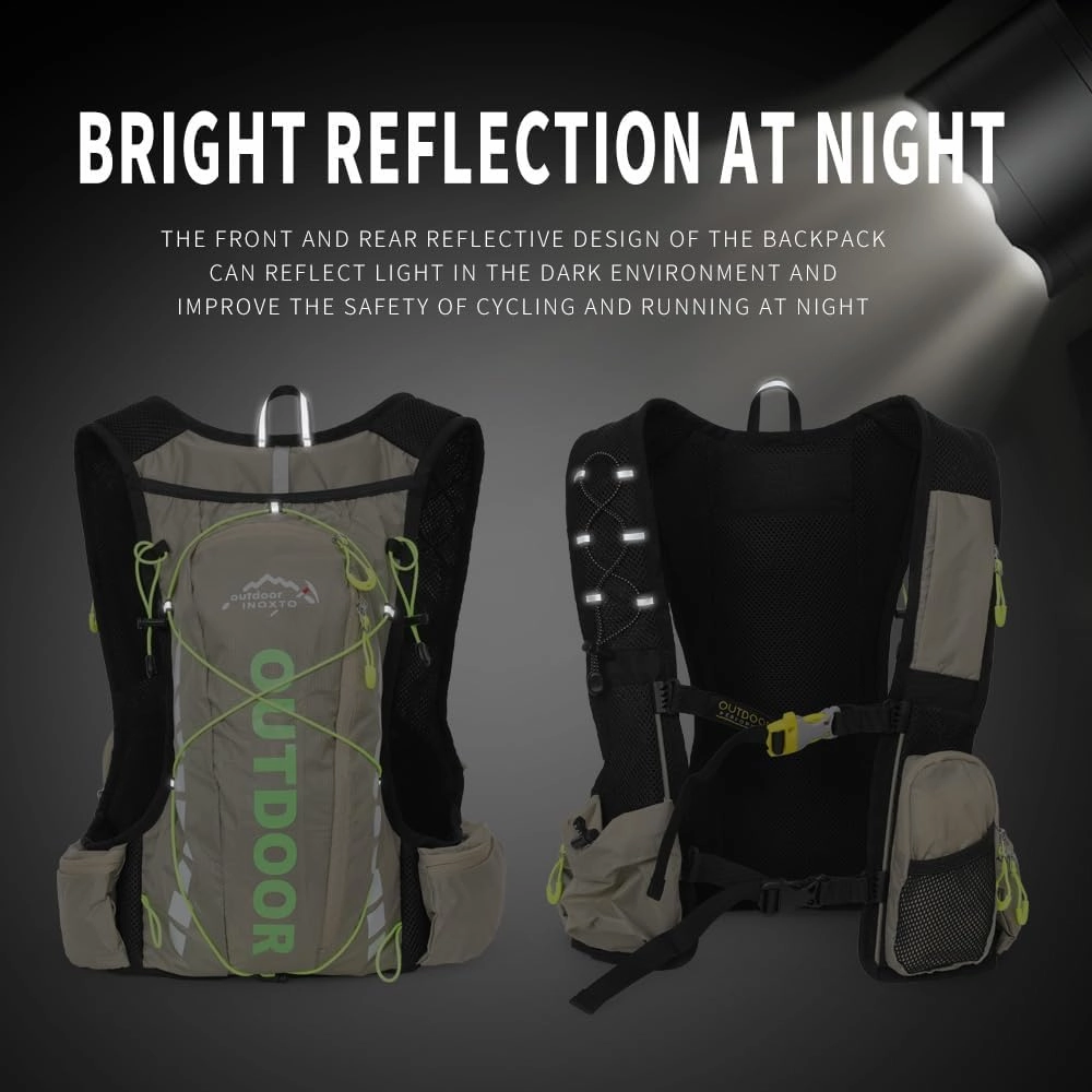 Hydration Pack Backpack，IX INOXTO Running Hydration Vest with 1.5L ( 50 oz) Water Bladder for Men Women，Lightweight Water Backpack for Hiking Cycling Climbing Camping