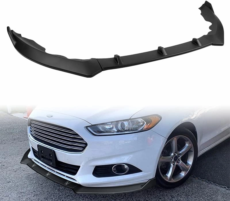HYPERSPEED Front Bumper Spoiler Lip 3PCS ABS Fit STP-Style for 2013 2014 2015 2016 Ford Fusion Mondeo, Car Mods Accessories, Auto Replacement Parts Assembly, Air Chin Body Kit Splitter (Matte Black)