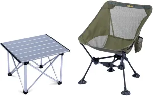 iClimb 1 Anti-Sinking Chair and 1 Folding Table Bundle, Ultralight Compact for Adults Outdoor Camping Backpacking Hiking Beach Concert