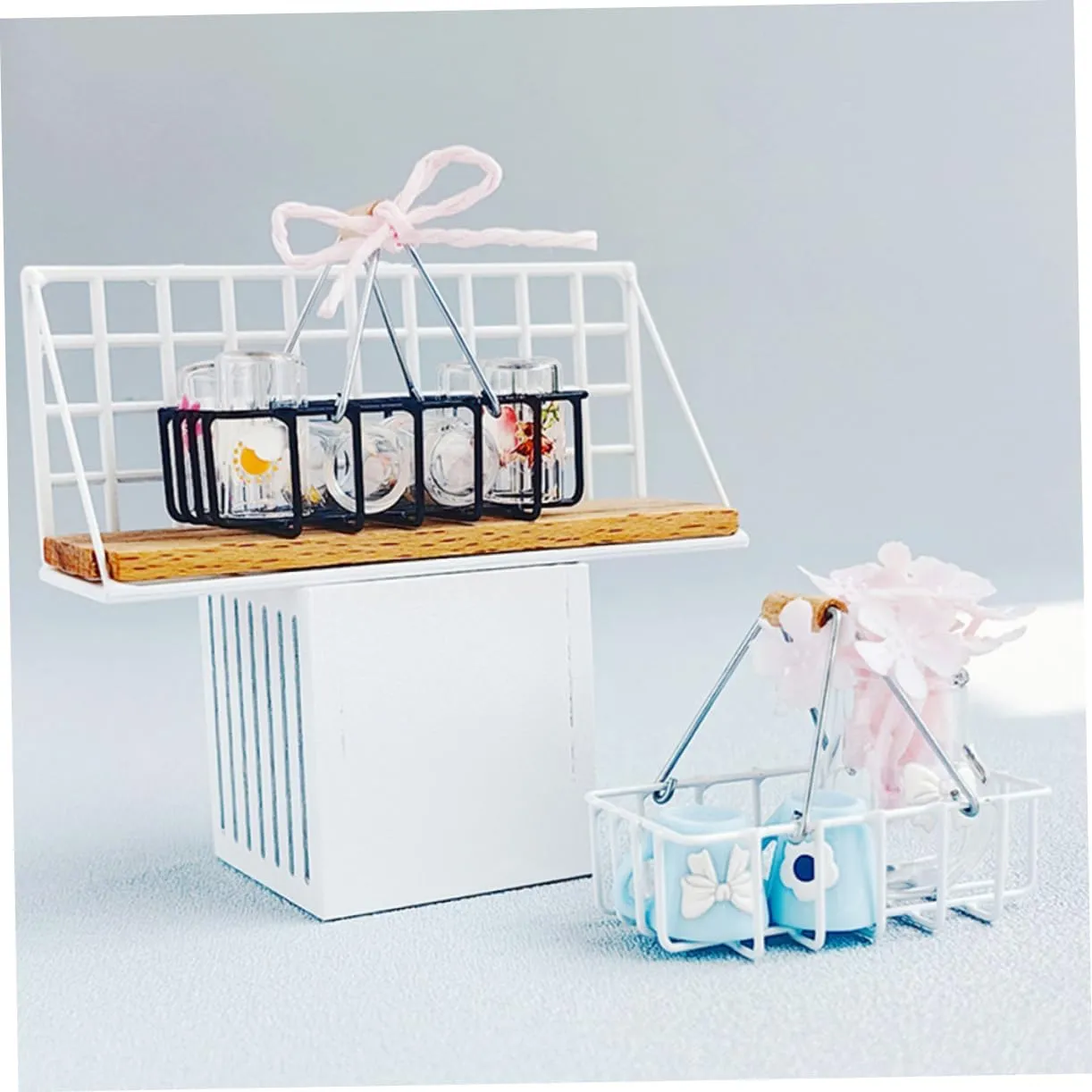 IMIKEYA 3sets 2pcs Miniature Basket Model Dollhouse Storage Baskets for Creative Decoration Simulation Furniture Safe Material Inspires Imagination 2pcs*3