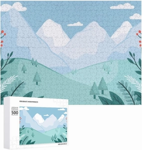 Impossible Jigsaw Puzzle for Adults，Refreshing Watercolor Alpine Scene500 PCS，challenging
