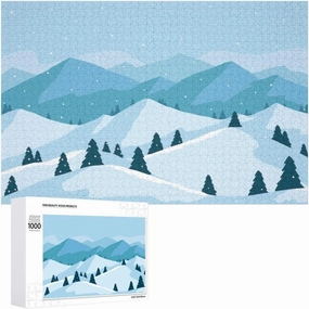 Impossible Jigsaw Puzzle for Adults，Snow - Capped Alpine Splendor A Sunny Winter Scene1000 PCS，challenging