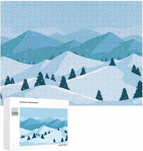 Impossible Puzzle for Adults，Snow - Capped Alpine Splendor A Sunny Winter Scene500 PCS，challenging