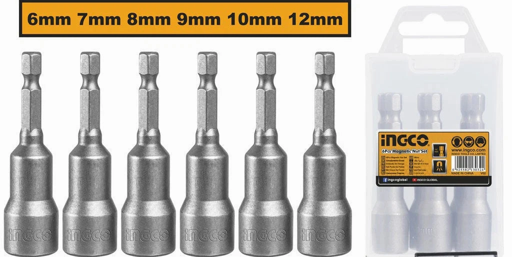 Ingco AMN65061 6PCS Magnetic Nut Set 6pcs/set