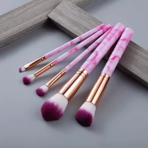 IOCCIOBB 5Pcs Makeup Brushes Tool Set Cosmetic Powder Eye Shadow Foundation Blush Blending Beauty Make Up Brush (Color : Rose)