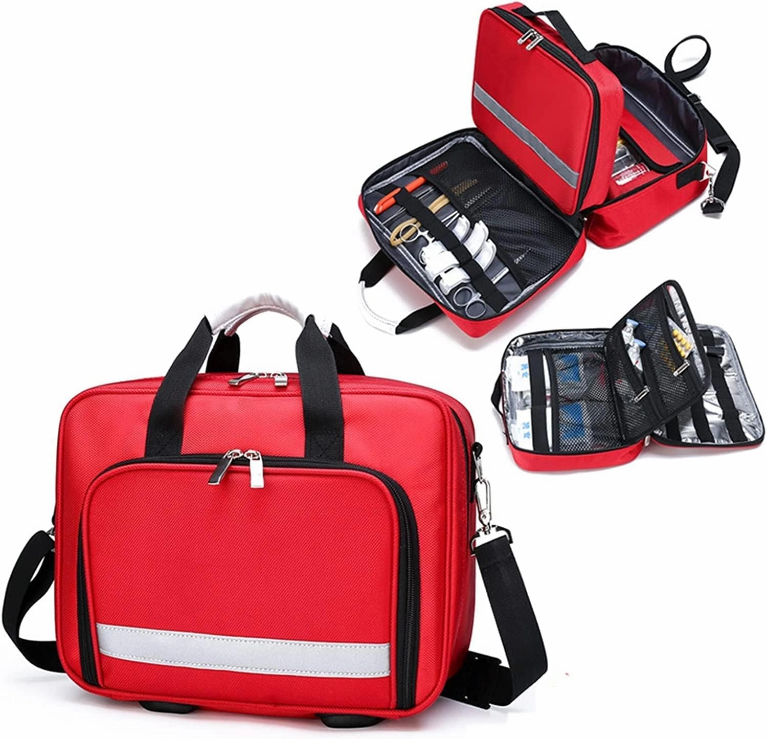 IOCCIOBB Nurse Tote Bag, Portable First Aid Kit Bag, Compact and Lightweight First Aid Bag with Labeled Compartments, Large-Capacity Outdoor Emergency Rescue Kit (Color : Blue)