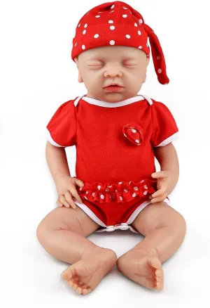 IVITA 14 inch Full Body Silicone Reborn Baby Girl Not Vinyl Dolls Anatomically Correct Newborn Lifelike Silicone Baby Dolls Stress Relief Anti-Stress Toys for Kids & Toddlers Child Gifts - Girl