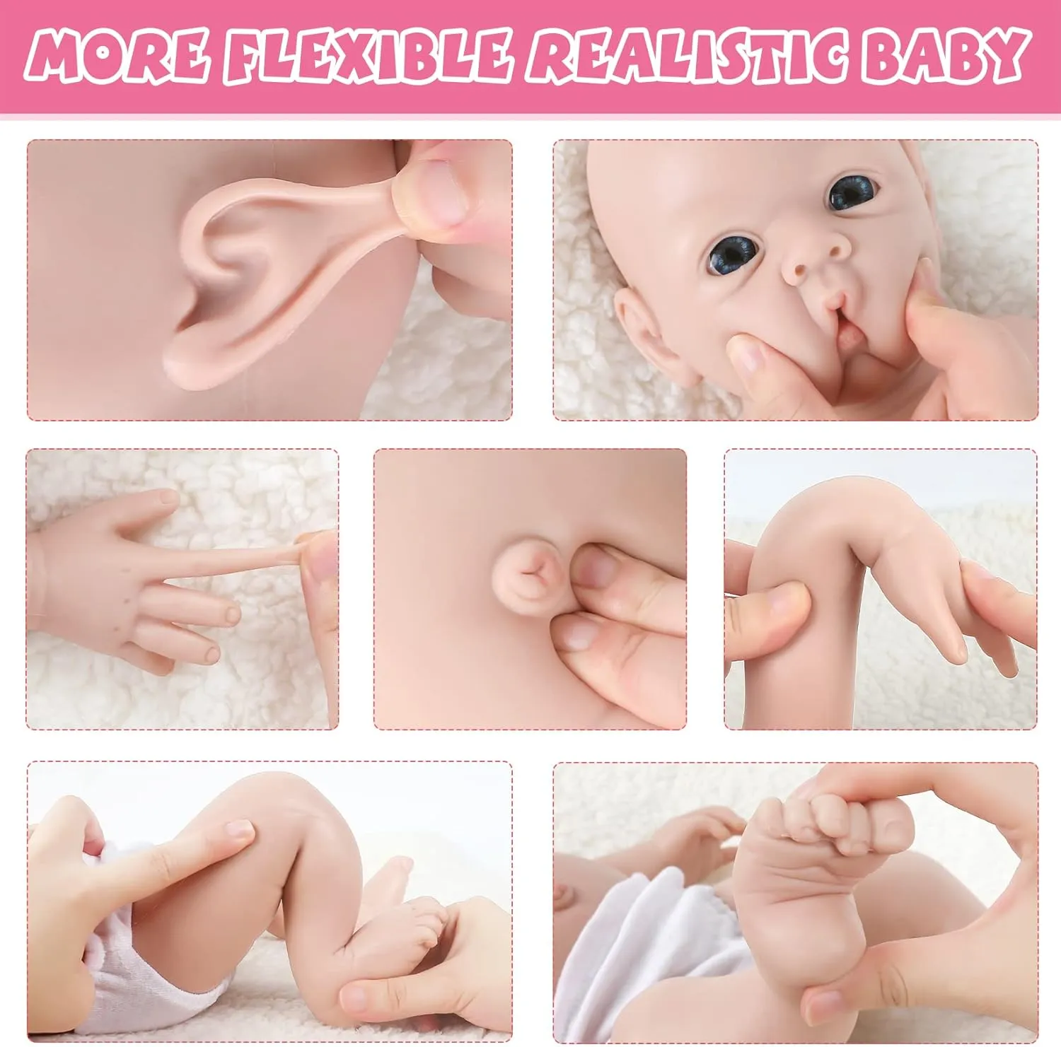 IVITA 18 inch Realistic Silicone Baby Doll Boy Realistic Babies Toy for 3  Years Old Festival Present Collectible Doll Perfect for Collection