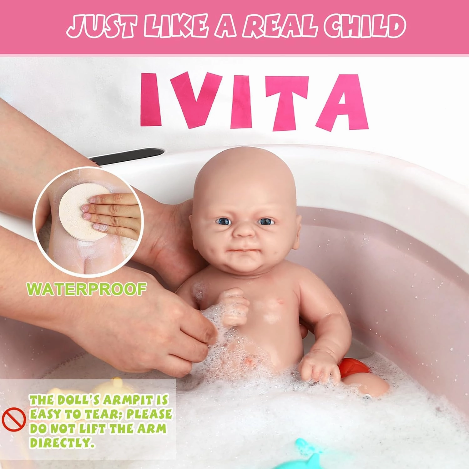 IVITA 12 inch Full Silicone Reborn Baby Dolls Boy Real Realistic Newborn Babies for Kids Children Birthday Christmas Toys Gifts