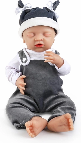 IVITA 14 inch Full Body Silicone Reborn Baby Boy Not Vinyl Dolls Anatomically Correct Lifelike Newborn Silicone Baby Dolls Stress Relief Anti-Stress Toys for Kids & Toddlers Child Gifts - Boy