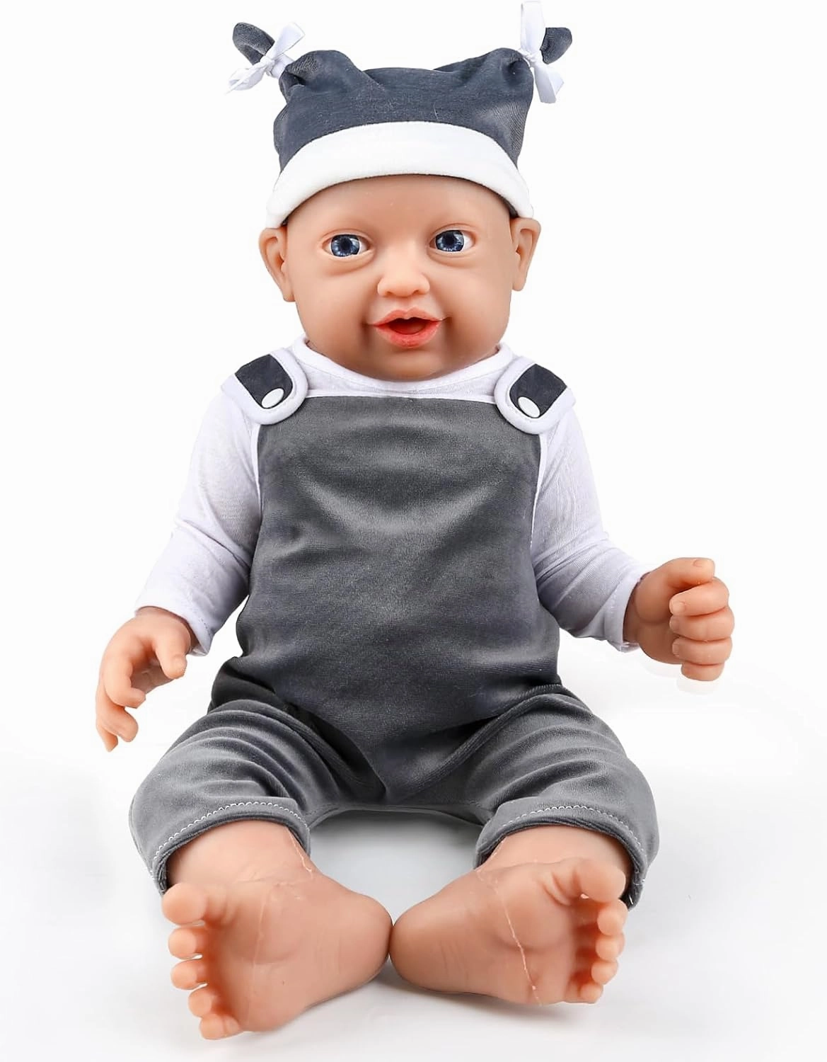 IVITA 16 inch Realistic Full Silicone Baby Dolls Real Lifelike Silicone Baby Doll for Child Christmas, Children's Day - Boy