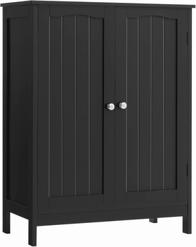 Iwell Bathroom Cabinet, Bathroom Storage Cabinet with 2 Doors & 3 Shelves, 3 Heights Available, for Living Room, Entryway, Kitchen, Home Office, Black
