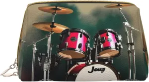 Jazz Drum Toiletry Pouch, Travel-Friendly Makeup Organizer For Makeup Brushes, Lipsticks