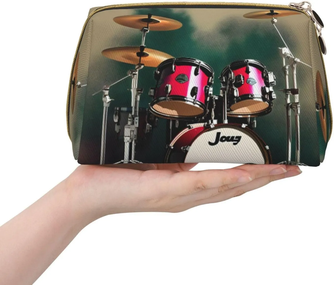 Jazz Drum Toiletry Pouch, Travel-Friendly Makeup Organizer For Makeup Brushes, Lipsticks