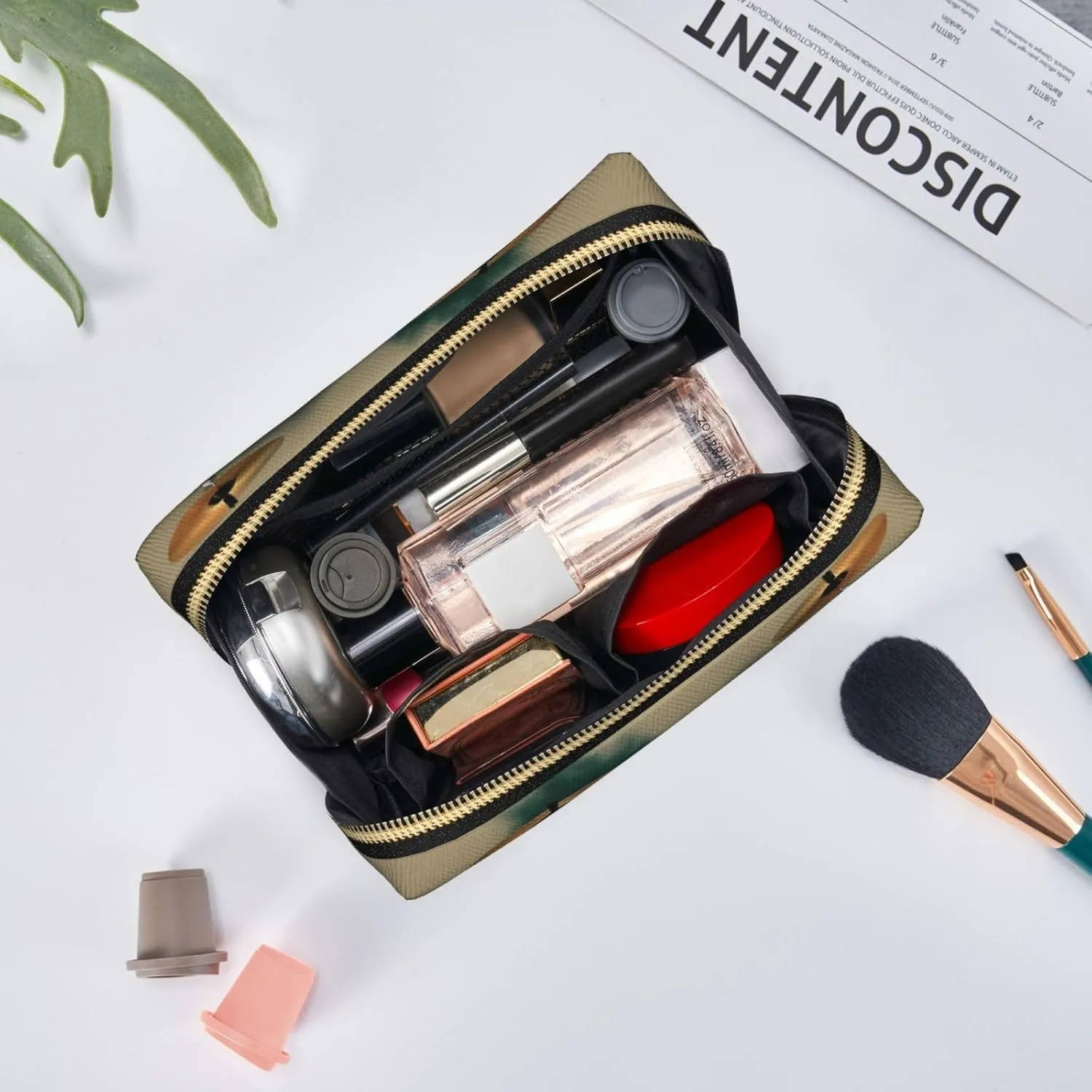 Jazz Drum Toiletry Pouch, Travel-Friendly Makeup Organizer For Makeup Brushes, Lipsticks