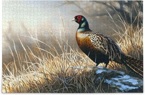 Jigsaw Puzzle Pheasant Vintage Grassland for Adults 500 Pieces, Extremely Challenging and Difficult Puzzle for Family Games, Party Entertainment, and Brain Teasing Fun