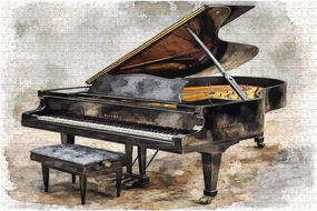 Jigsaw Puzzles for Adults 500 Piece, Old Piano Music Sheets Watercolor Style Puzzle Game Artwork, Teens Gift Toys
