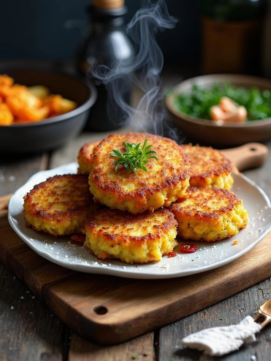 Jigsaw Puzzles for Adults Fried Fish Cakes a Plate and an Old Wooden Cutlets Cooked from Salmon Wooden Puzzle Gift Family Games Kids Children DIY Toys 500 Pieces