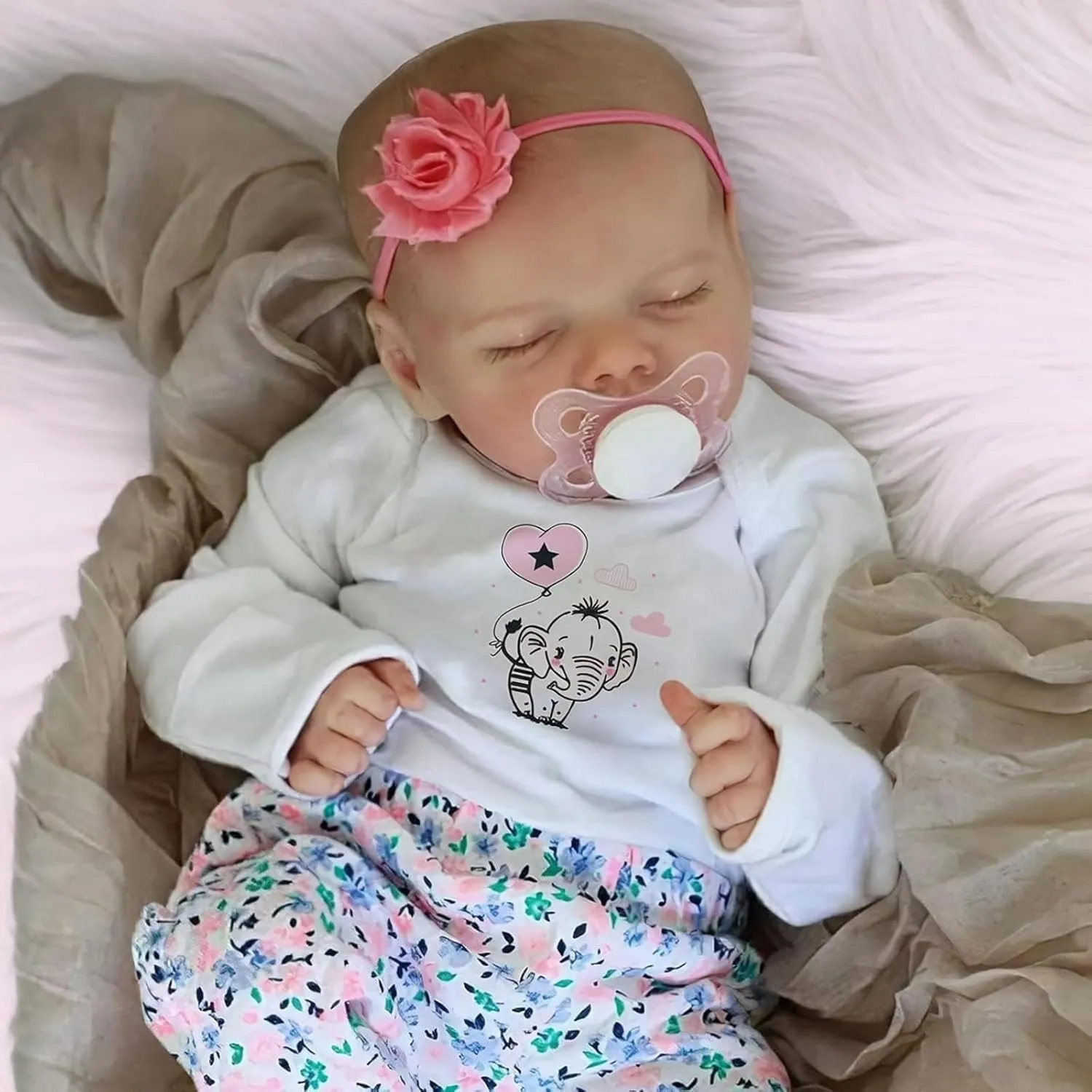 JIZHI Lifelike Reborn Baby Dolls Girl, 17 Inch Real Baby Doll Soft Body Realistic Newborn Baby Dolls Full Vinyl Body Poseable Real Life Baby Dolls Girl with Feeding Kit Gift Box for Kids Age 3 