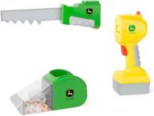 John Deere Kids Power Tools - 2-in-1 Power Tool Toy with Toy Saw and Toy Vacuum - Kids Tool Set with Unique Motion - John Deere Toys - Ages 3 Years and Up