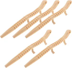 jojofuny 5pcs Wooden Unfinished Lizard Model Toy for Kids DIY Painting: Creative Wiggle Lizard Plaything, Reptile Figurine Ornament for Art Projects Decoration