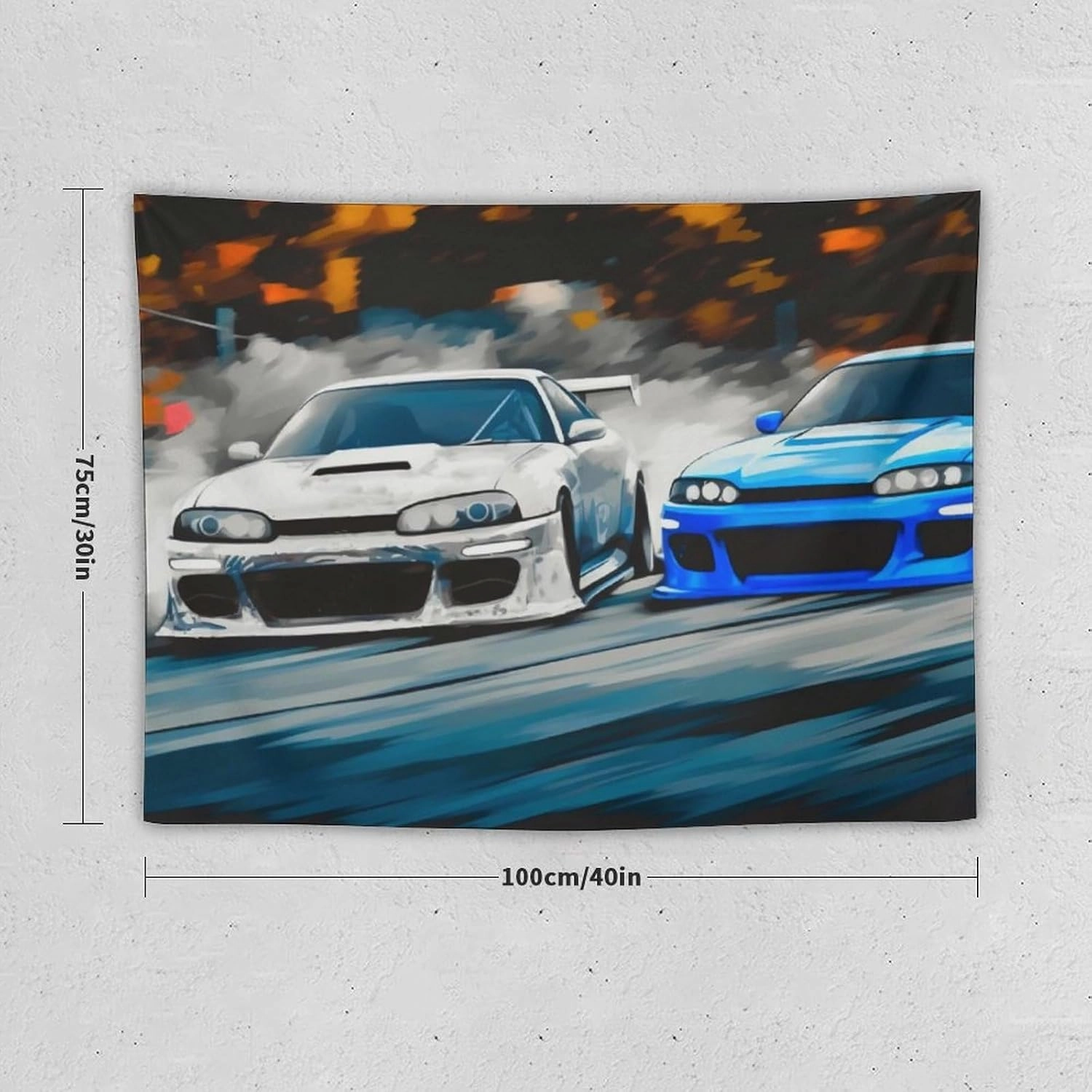 josnmre S13 S15 Drift Car Jdm Tapestry Wall Hanging for Bedroom Aesthetic Art Home Decor Dorm Classroom Living Room Tapestries 30"x40"