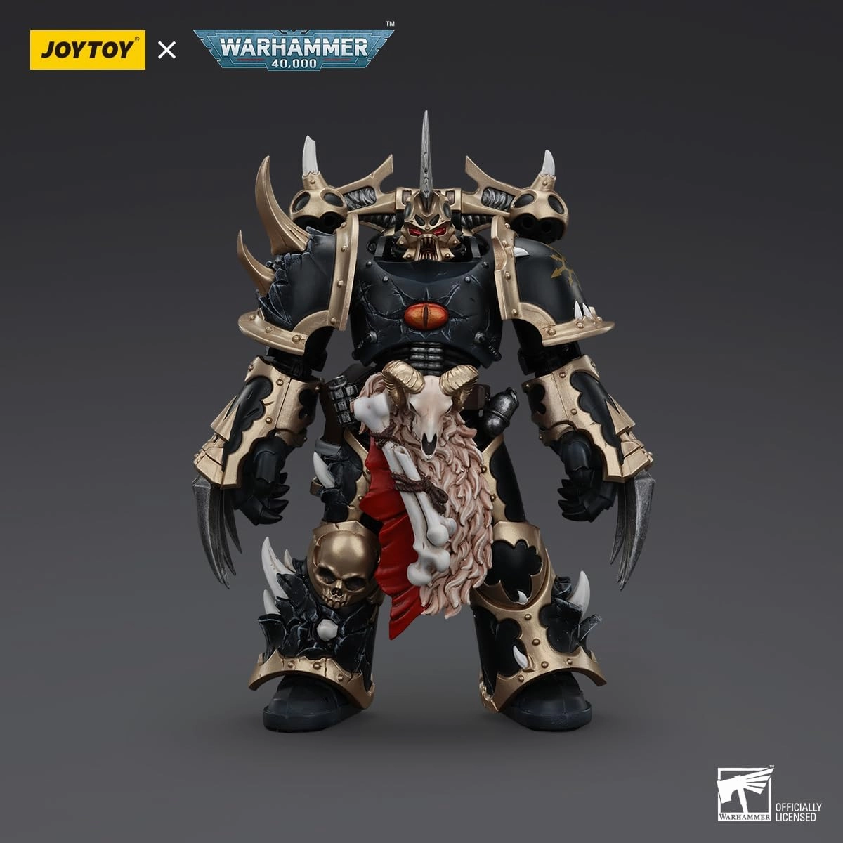 JOYTOY Warhammer 40K Chaos Space Marines 1/18 Action Figures Chaos Space Marines Black Legion Chosen with Lightning Claws Model Collection