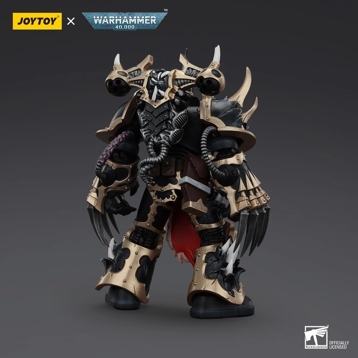 JOYTOY Warhammer 40K Chaos Space Marines 1/18 Action Figures Chaos Space Marines Black Legion Chosen with Lightning Claws Model Collection