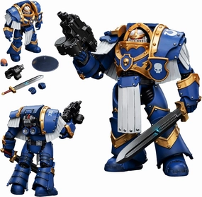 JOYTOY Warhammer 40K Ultramarines 1/18 Action Figures Ultramarines Cataphractii Terminator Squad Sergeant with Power Sword Model Collection