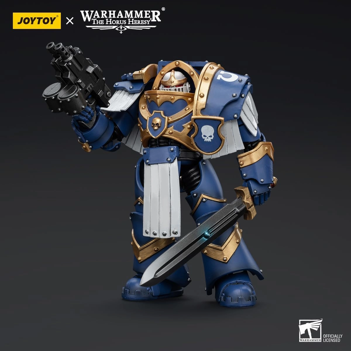 JOYTOY Warhammer 40K Ultramarines 1/18 Action Figures Ultramarines Cataphractii Terminator Squad Sergeant with Power Sword Model Collection