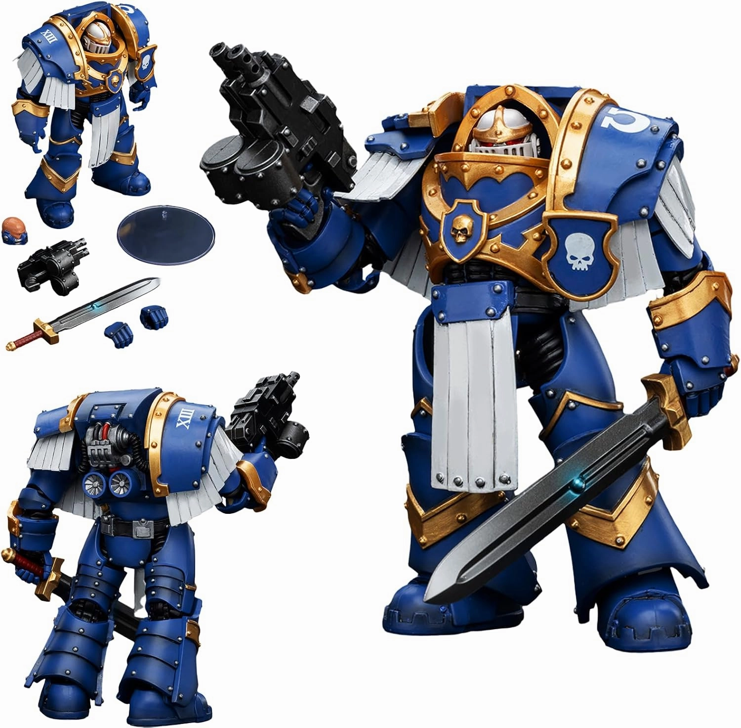 JOYTOY Warhammer 40K Ultramarines 1/18 Action Figures Ultramarines Cataphractii Terminator Squad Sergeant with Power Sword Model Collection