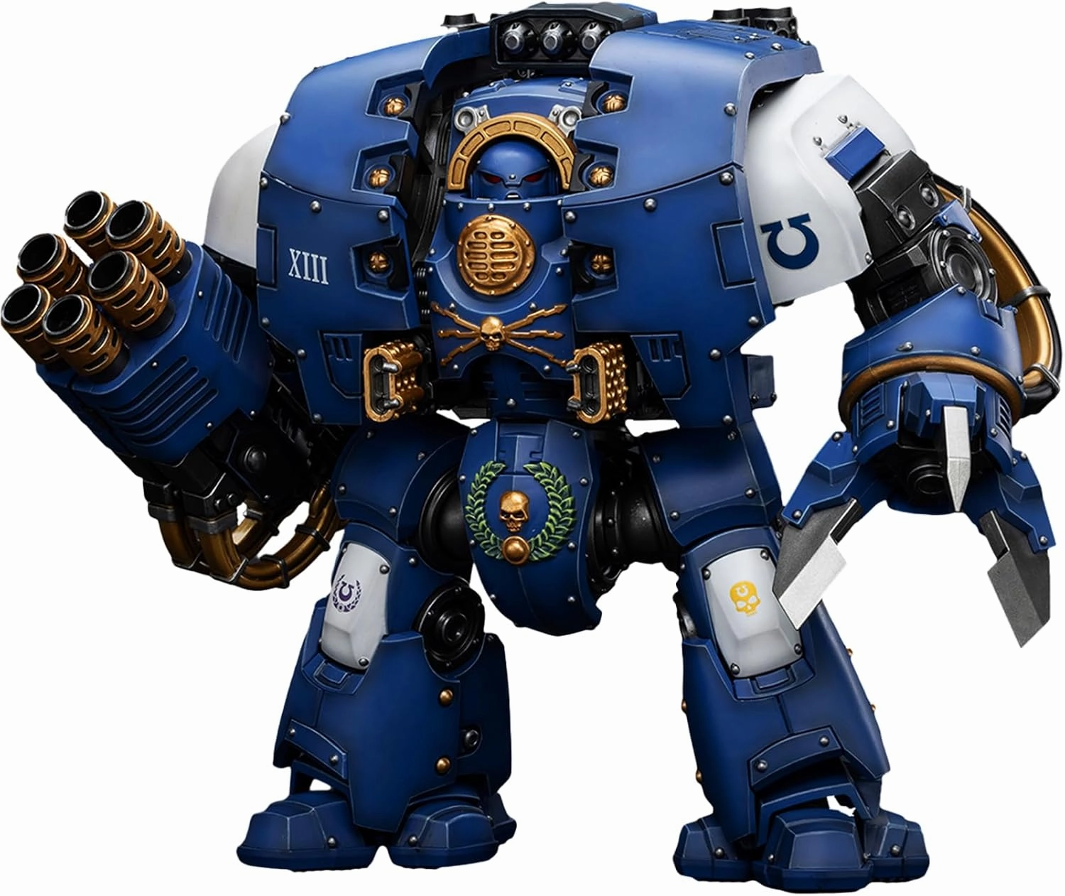 JOYTOY Warhammer 40K Ultramarines 1/18 Action Figures Ultramarines Leviathan Dreadnought with Cyclonic Melta Lance and Siege Claws Model Collection