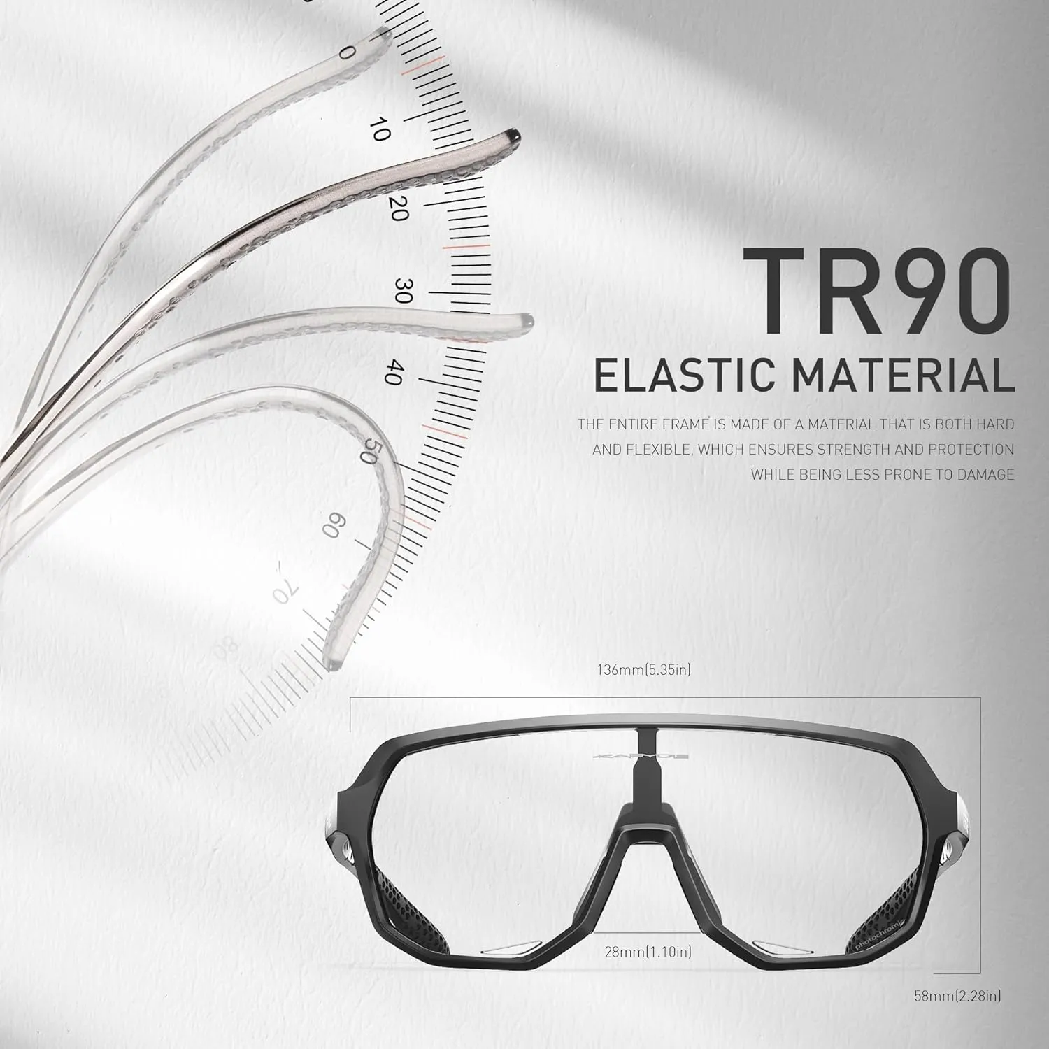 KAPVOE Photochromic Cycling Glasses for Men Women Mountain Bike Sunglasses Sports Goggles UV Protection K63