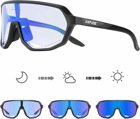 KAPVOE Photochromic Cycling Glasses for Men Women Mountain Bike Sunglasses Sports Goggles UV Protection K63
