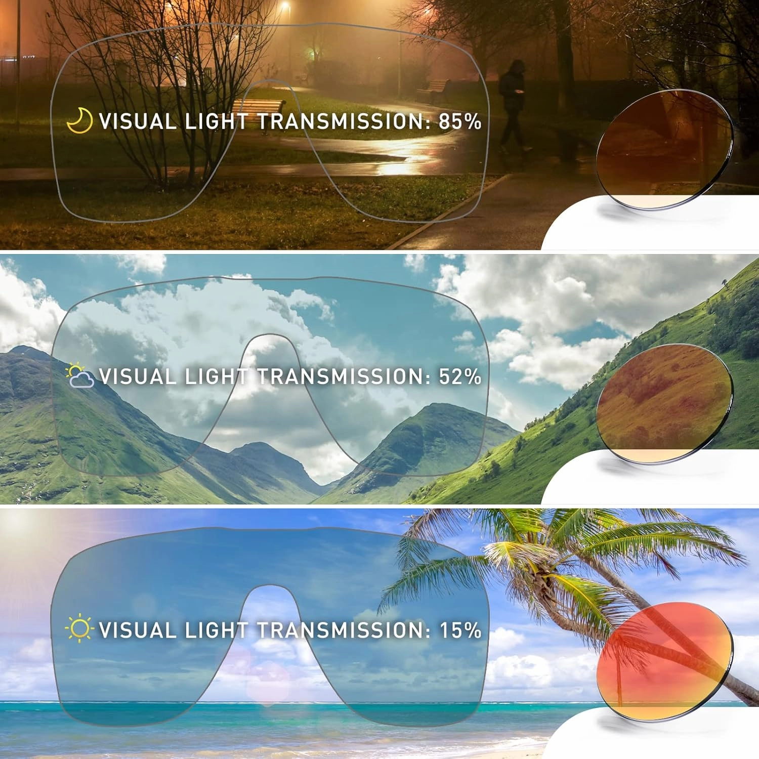 KAPVOE Photochromic Cycling Glasses for Men Women Sports Sunglasses MTB Biking Sunglasses UV Protection K64