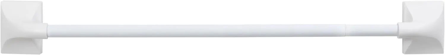 Kenney Magnetic Curtain Rod for Metal Doors or Metal Surfaces, No Drill Curtain Rod, Adjustable Magnetic Rod, Multi-Use Design, 16-28 inch Window Privacy Drapery Rods, Appliance Rods, White Finish
