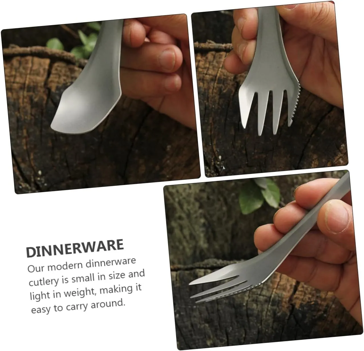 KESYOO 2pcs Elegant Titanium Fork Spoon Camping Utensil Set Compact Safe for Hiking Travel