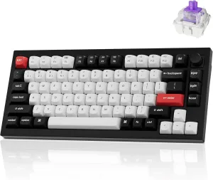 Keychron Q1 HE Wireless Custom Mechanical Keyboard with Hall Effect Gateron Double-Rail Magnetic Switch Rapid Trigger, QMK 2.4 GHz Bluetooth RGB Compatible with Mac Windows Linux (Hot-swappable)