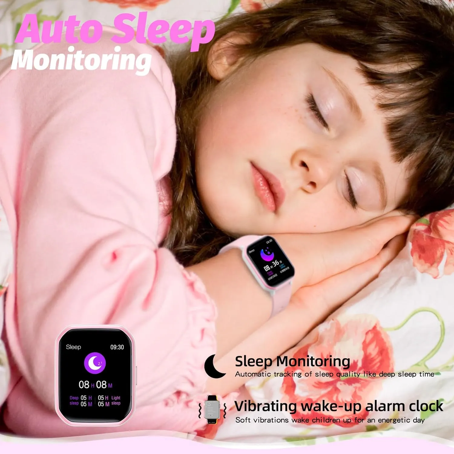 Kids Smart Watch Girls Boys, Fitness Tracker for Kids,1.5 inch and DIY Dials,19 Sport Modes, Sleep Monitor, Pedometers, Heart Rate, IP68 Waterproof, Great Gift for Boys Girls Teens 6-14 (Pink)
