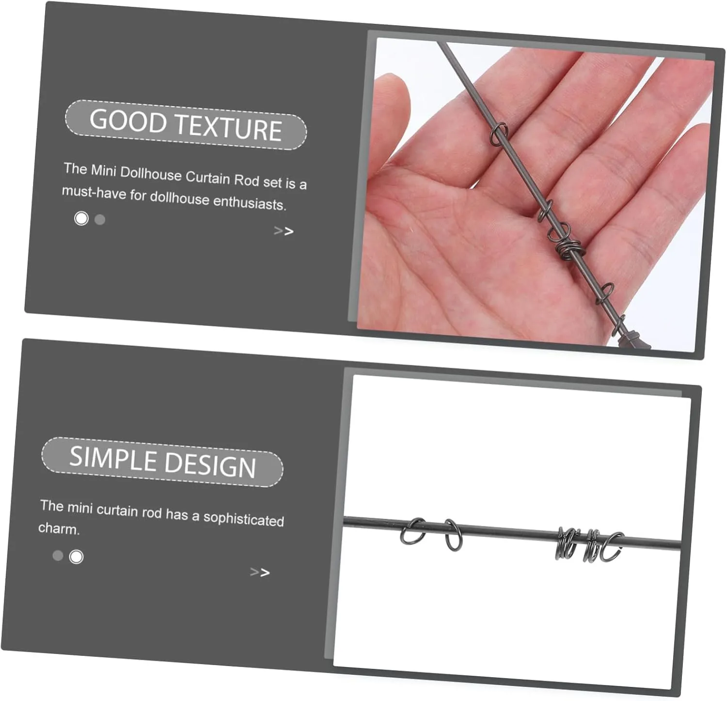 Kisangel 4 Sets Miniature Dollhouse Curtain Rod Decorative Tool Model for Boys and Girls Fun and Creative Home Decor