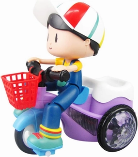 Kisangel Tricycle Toy Creative Intelligent Lights Multi-Functional Ride Boys No Battery Required Construction