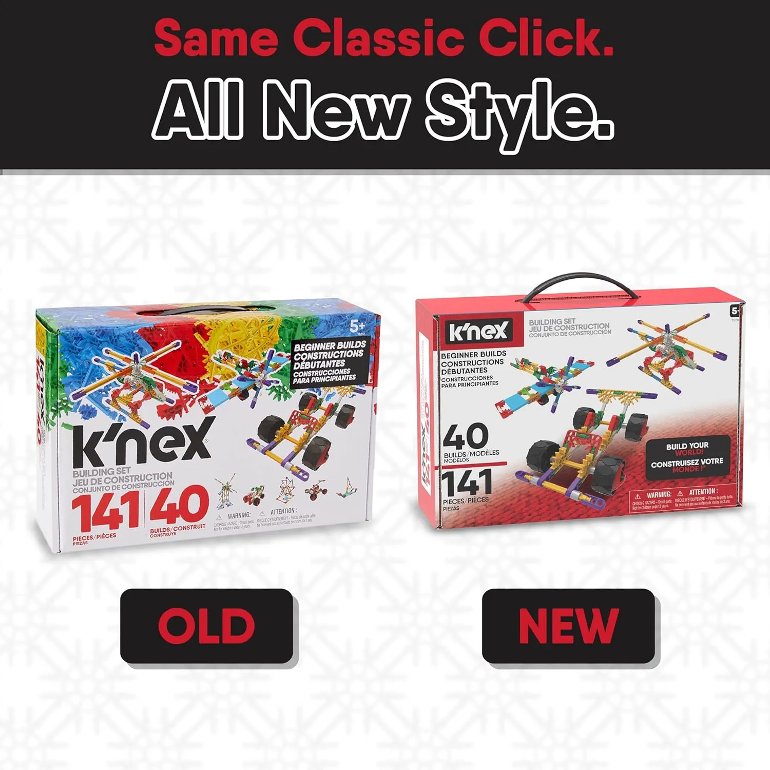 K'NEX - 40 Model Building Set‚ 141 Pieces, STEM Toy, Engineering Play, Creative Construction‚ Ages 5 