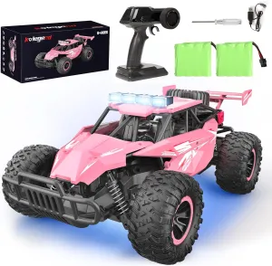 kolegend Remote Control Car for Girls 50 min Monster Trucks 20km/h 1:12 Scale 13 Inch All Terrains RC Truck with Flashing Chassis Lights Gift Toys for Girls Kids Boys