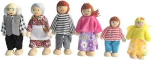 Kunhe Dollhouse Dolls Set with 6 Happy Family Dolls for Dollhouse